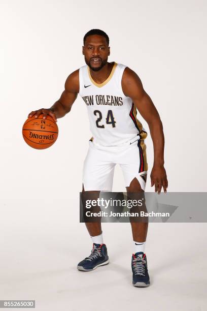 Tony Allen of the New Orleans Pelicans poses for a portrait during media day on September 25, 2017 at Smoothie King Center in New Orleans, Louisiana....