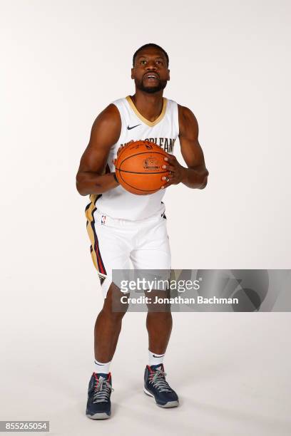 Tony Allen of the New Orleans Pelicans poses for a portrait during media day on September 25, 2017 at Smoothie King Center in New Orleans, Louisiana....