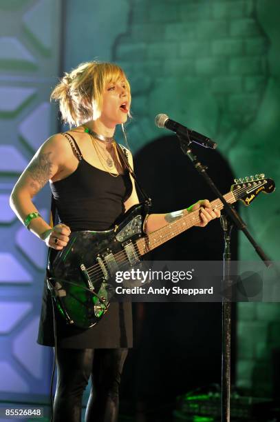 Marcie Bolen of The Von Bondies performs on stage at the Bat Bar as part of the SXSW 2009 Music Festival on March 19, 2009 in Austin, Texas.