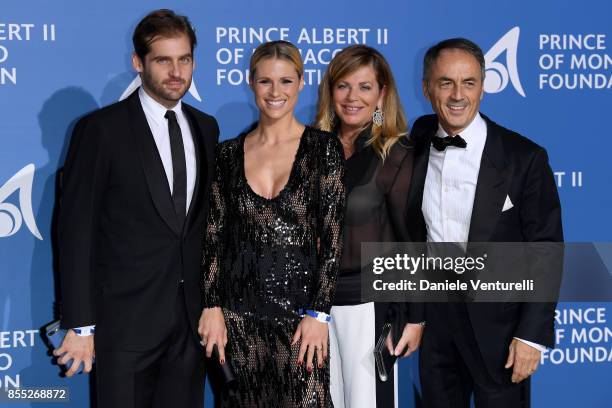 Tomaso Trussardi, Michelle Hunziker, Stefania Alessandri and Nerio Alessandri attend the Carlo Gala for the Global Ocean" honoring Leonardo DiCaprio...