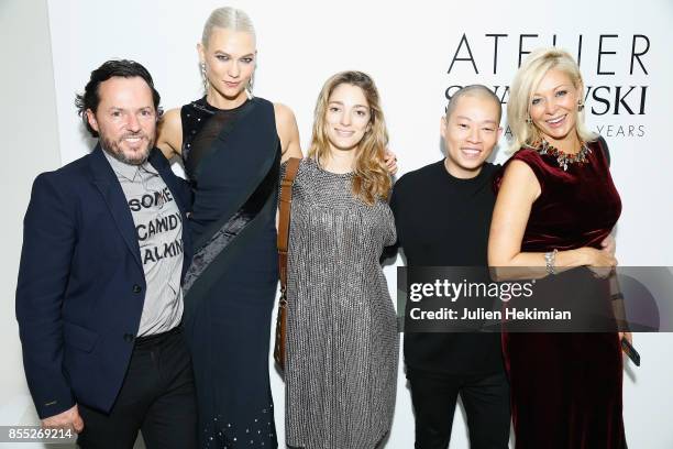 Alexandre de Betak, Karlie Kloss, Sofia Sanchez de Betak, Jason Wu and attend the Atelier Swarovski By Jason Wu dinner as part of the Paris Fashion...