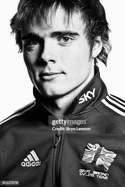 Team GB Olympic Rider Steven Burke poses for photographs at the Manchester Velodrome on March 19, 2009 in Manchester, England.