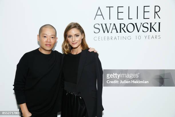 Jason Wu and Olivia Palermo attend the Atelier Swarovski By Jason Wu dinner as part of the Paris Fashion Week Womenswear Spring/Summer 2018 on...