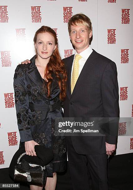 Dancer Ethan Stiefel and guest attend the "West Side Story" Broadway revival opening night at The Palace Theatre on March 19, 2009 in New York City,...