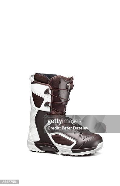 apres ski boot on white background - skischoen stockfoto's en -beelden