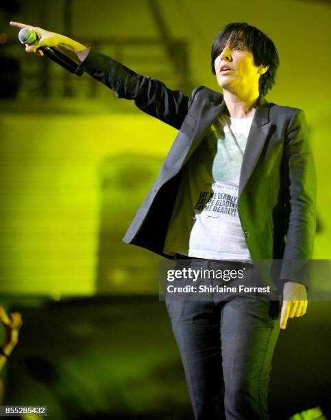 Sharleen Spiteri of Texas performs live on stage at The Bridgewater Hall on September 28, 2017 in Manchester, England.