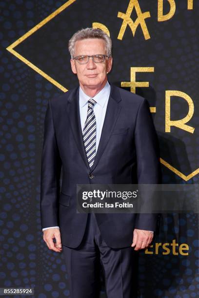 German politician Thomas de Maiziere attends the 'Babylon Berlin' Premiere at Berlin Ensemble on September 28, 2017 in Berlin, Germany.