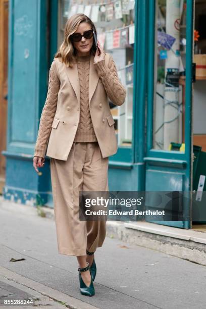 Olivia Palermo, outside Carven, during Paris Fashion Week Womenswear Spring/Summer 2018, on September 28, 2017 in Paris, France.