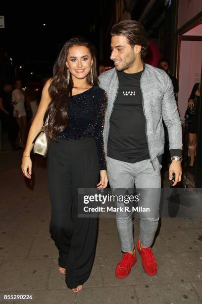 Kem Cetinay and Amber Davis attending the Motel x Amber Davis Collection Launch on September 28, 2017 in London, England.