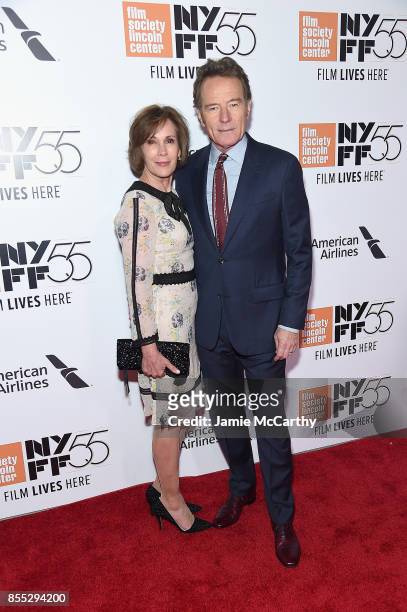 Robin Dearden and Actor Bryan Cranston attends the opening night premiere of "Last Flag Flying" during the 55th New York Film Festival at Alice Tully...