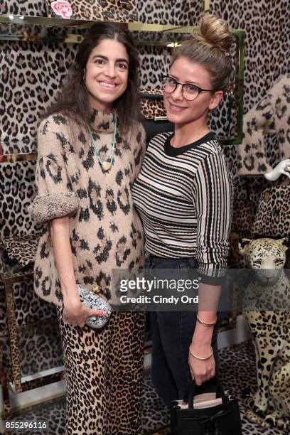 Leandra Medine and Lo Bosworth attend the Leopard Leopard Leopard Pop-Up Shop hosted by Kate Spade New York & Man Repeller on September 28, 2017 in...