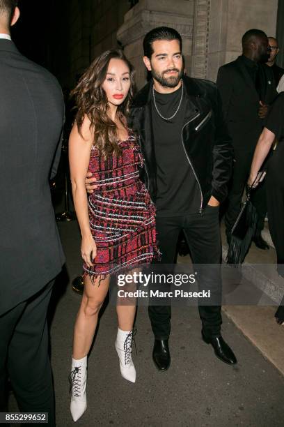 Cara Santana and Jessie Metcalf attend the 'L'Oreal Paris X Balmain' party on September 28, 2017 in Paris, France.