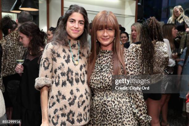 Leandra Medine and Deborah Lloyd attend the Leopard Leopard Leopard Pop-Up Shop hosted by Kate Spade New York & Man Repeller on September 28, 2017 in...