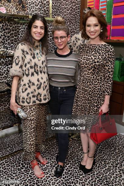 Leandra Medine, Lo Bosworth and Ellie Kemper attend the Leopard Leopard Leopard Pop-Up Shop hosted by Kate Spade New York & Man Repeller on September...