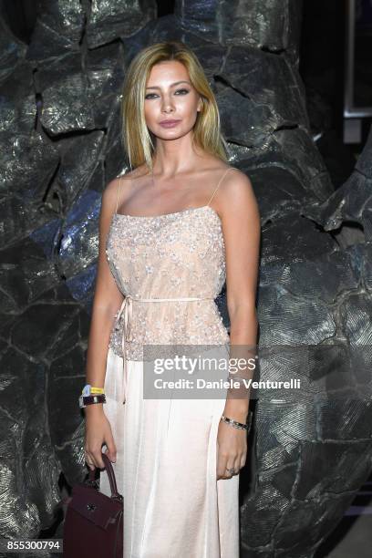 Anna Vergelskaya attends the cocktail for the inaugural "Monte-Carlo Gala for the Global Ocean" honoring Leonardo DiCaprio at the Monaco Garnier...