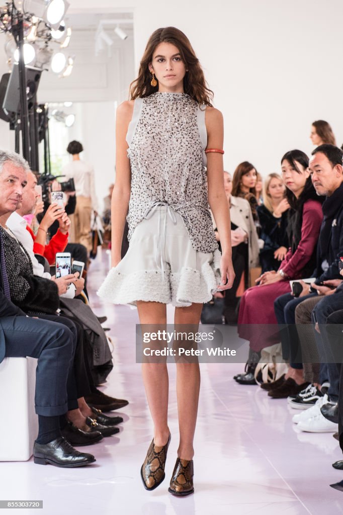 Kaia Gerber walks the runway during the Chloe show as part of the ...