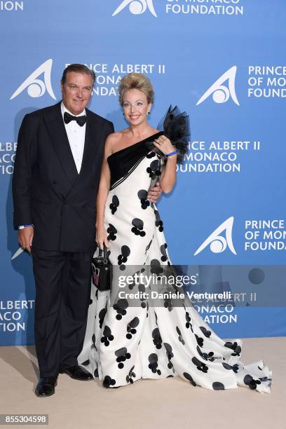 Carlo di Borbone and Camilla di Borbone attend the inaugural 'Monte-Carlo Gala for the Global Ocean' honoring Leonardo DiCaprio at the Monaco Garnier...