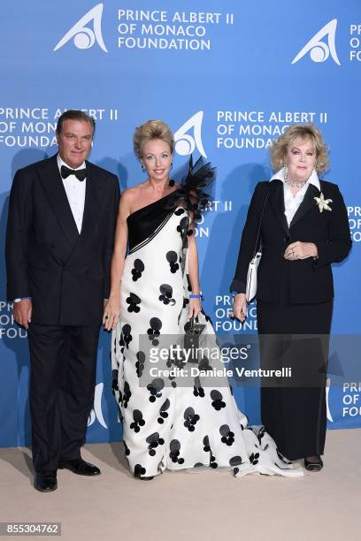 Carlo di Borbone, Camilla di Borbone and Edoarda Crociani attend the inaugural 'Monte-Carlo Gala for the Global Ocean' honoring Leonardo DiCaprio at...