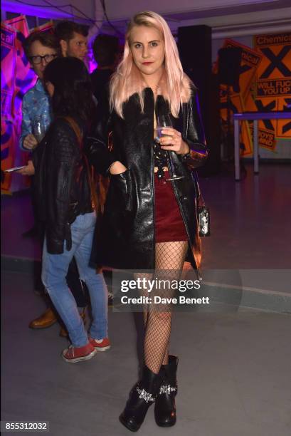 India Rose James attends a private view of artist Chemical X's new exhibition 'CX300' at The Vinyl Factory on September 28, 2017 in London, England.