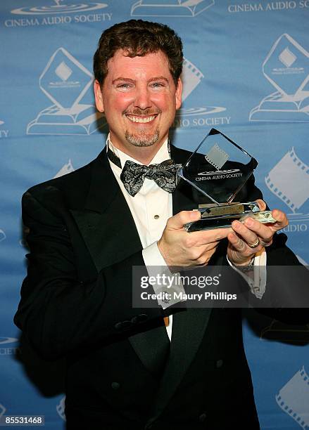 Bob Bronow poses after receiving the CAS Award at the Cinema Audio Society's 45th Annual Awards Dinner on February 14, 2009 in Los Angeles,...