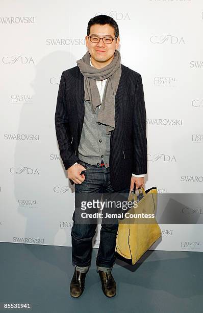 Fashion designer Peter Som attends the 2009 CFDA Fashion Awards Nominations at the Rooftop Gardens at Rockefeller Center on March 16, 2009 in New...