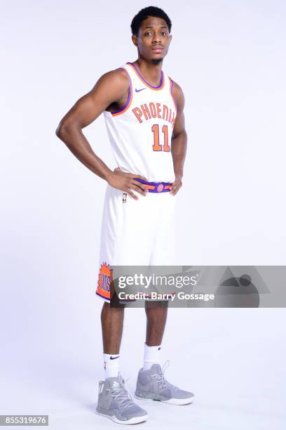 Brandon Knight of the Phoenix Suns poses for a portrait at the Talking Stick Resort Arena in Phoenix, Arizona. NOTE TO USER: User expressly...