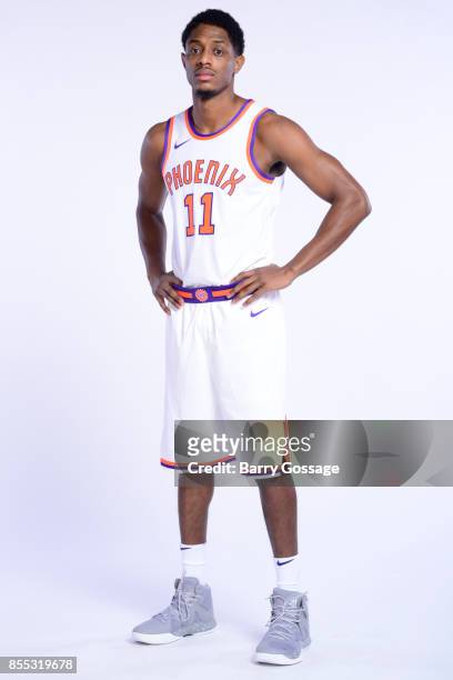 Brandon Knight of the Phoenix Suns poses for a portrait at the Talking Stick Resort Arena in Phoenix, Arizona. NOTE TO USER: User expressly...