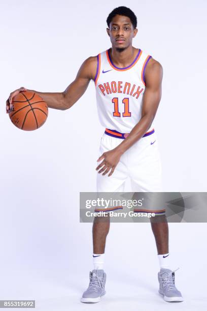Brandon Knight of the Phoenix Suns poses for a portrait at the Talking Stick Resort Arena in Phoenix, Arizona. NOTE TO USER: User expressly...