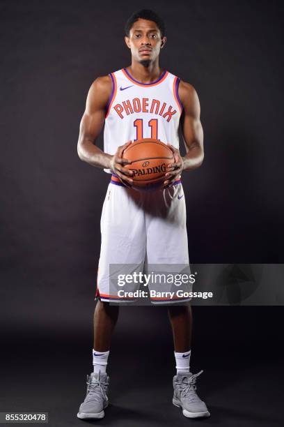 Brandon Knight of the Phoenix Suns poses for a portrait at the Talking Stick Resort Arena in Phoenix, Arizona. NOTE TO USER: User expressly...