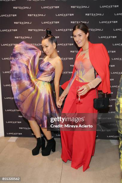 Models pose at the Lancaster Collection presentation during Paris Fashion Week Womenswear Spring/Summer 2018 on September 28, 2017 in Paris, France.