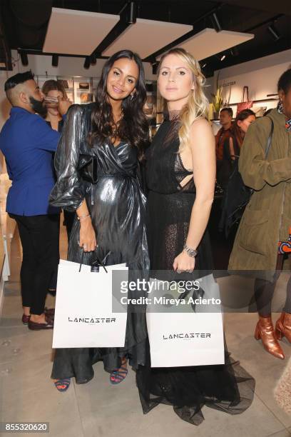 Model Hannah Romao attends the Lancaster Collection presentation during Paris Fashion Week Womenswear Spring/Summer 2018 on September 28, 2017 in...