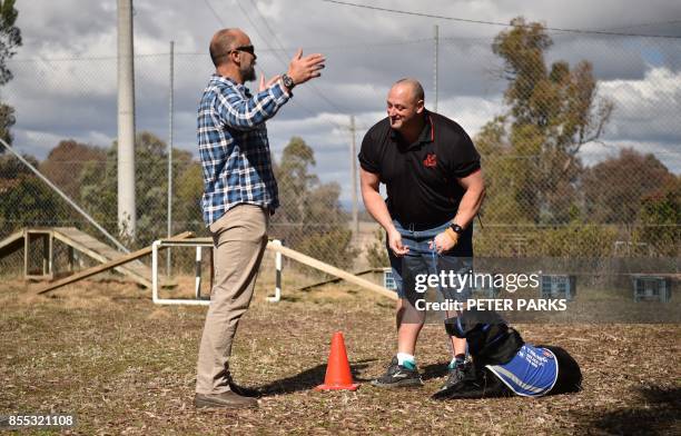 This photo taken on August 8, 2017 shows Ashley Smith , a former Australian military police officer who served in East Timor and with the Australian...