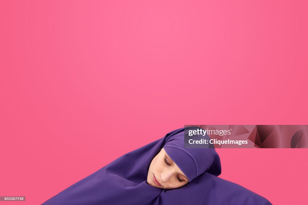 Sleeping beauty in hijab