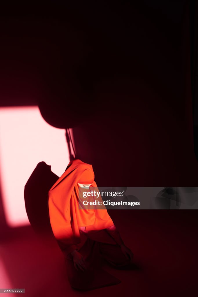 Praying woman in niqab