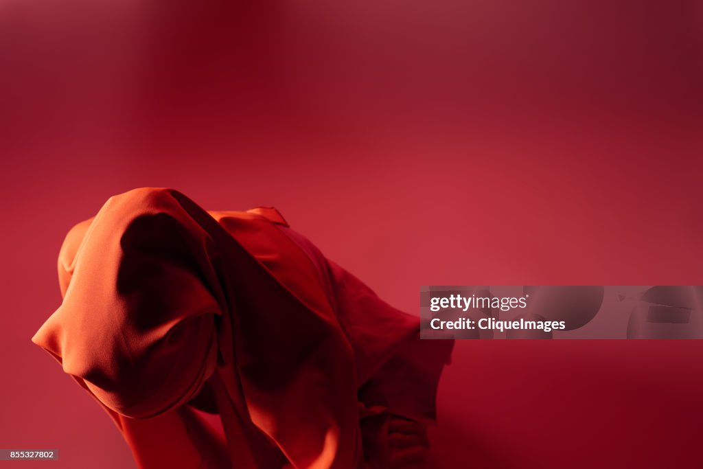 Mysterious woman in red headscarf