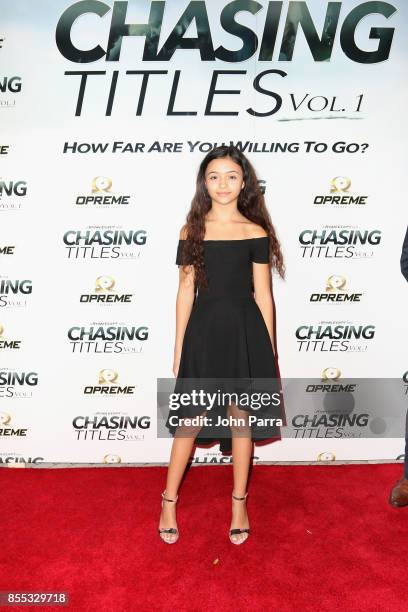 Malia Vega arrives at the Chasing Titles Vol. 1 West Palm Beach Premiere on September 28, 2017 in West Palm Beach, Florida.