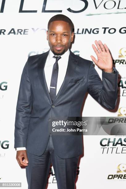 Haas Manning arrives at the Chasing Titles Vol. 1 West Palm Beach Premiere on September 28, 2017 in West Palm Beach, Florida.