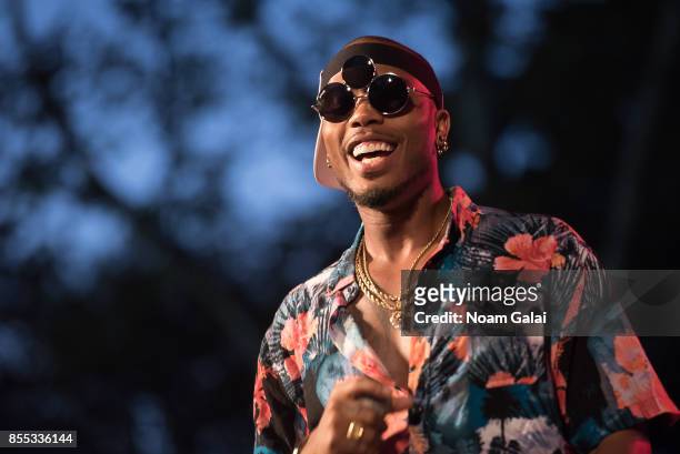 Rapper B.o.B performs during Capital One Concert Takeover featuring DNCE, B.O.B, QuestLove and DJ Moma at Central Park SummerStage on September 28,...