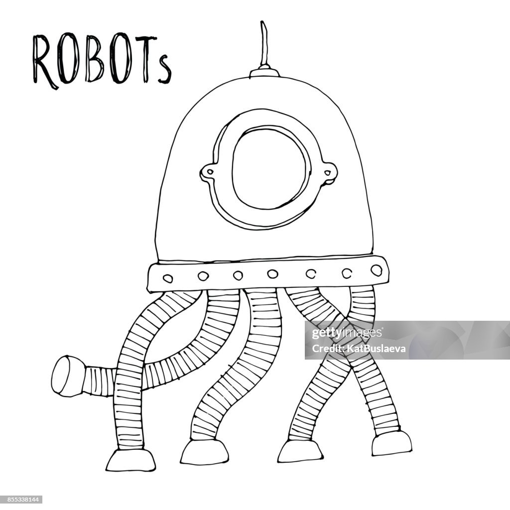 Vector De Dibujos Animados Doodle Robot Para Niños Libro Para Colorear Ilustración de stock - Getty Images Vector De Dibujos Animados Doodle Robot Para Niños Libro Para Colorear Ilustración de stock - Getty Images