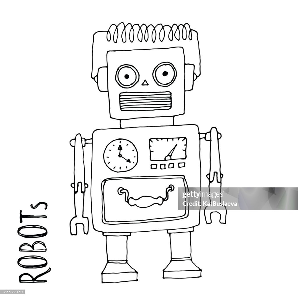Vector De Dibujos Animados Doodle Robot Para Niños Libro Para Colorear Ilustración de stock - Getty Images Vector De Dibujos Animados Doodle Robot Para Niños Libro Para Colorear Ilustración de stock - Getty Images