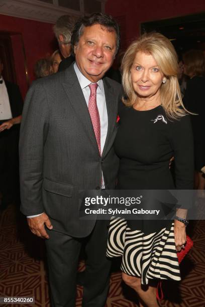 Stephen Field and Nikki Field attend David Patrick Columbia and Chris Meigher Toast The Quest 400 at Doubles on September 28, 2017 in New York City.