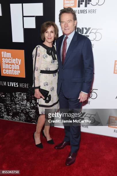 Robin Dearden and Bryan Cranston attend the opening night premiere of "Last Flag Flying" during the 55th New York Film Festival at Alice Tully Hall,...
