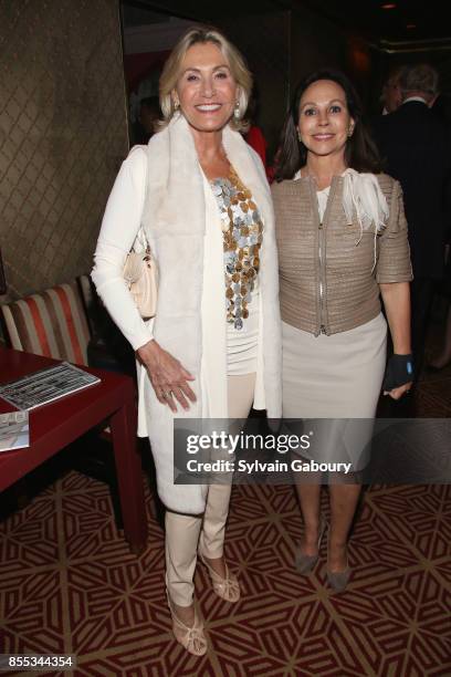 Susan Magrino and Lisa Cohen attend David Patrick Columbia and Chris Meigher Toast The Quest 400 at Doubles on September 28, 2017 in New York City.