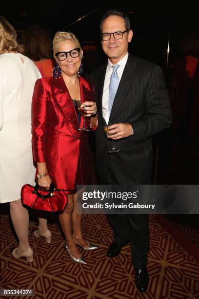 Alexandra Lebenthal and Jay Diamond attend David Patrick Columbia and Chris Meigher Toast The Quest 400 at Doubles on September 28, 2017 in New York...