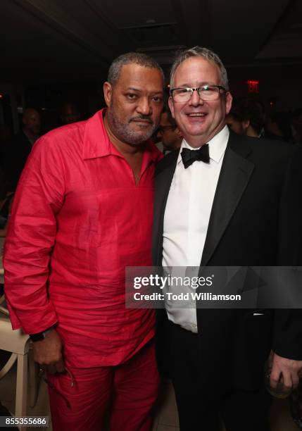 Actor Laurence Fishburne and Amazon Studios Head of Motion Picture Production Ted Hope attend the Last Flag Flying NYFF World Premiere on September...