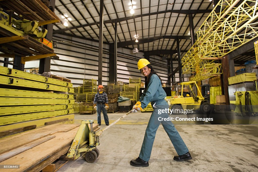 Colleagues in warehouse
