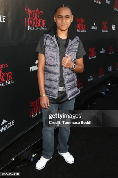 Siaki Sii attends the Queen Mary's Dark Harbor Media & VIP Preview Event on September 28, 2017 in Long Beach, California.