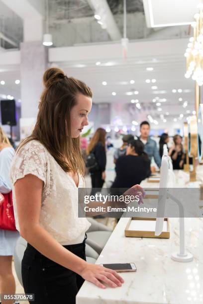 Guests attend 'Riley Rose celebrates store opening at Glendale Galleria with Jordyn Woods' on September 28, 2017 in Glendale, California.