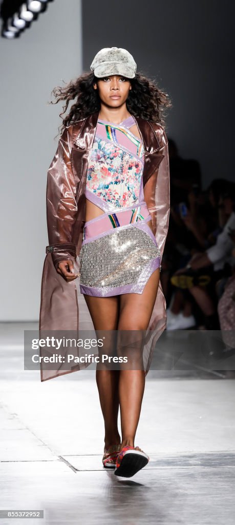 A model walks runway for the Custo Barcelona Spring/Summer...