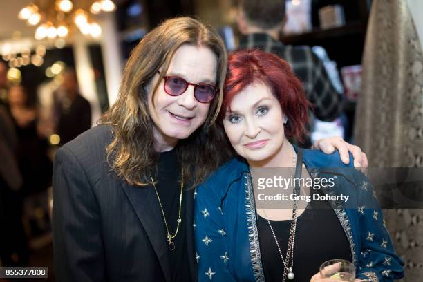 Ozzy Osbourne and Sharon Osbourne attend the Billy Morrison - Aude Somnia Solo Exhibition at Elisabeth Weinstock on September 28, 2017 in Los...